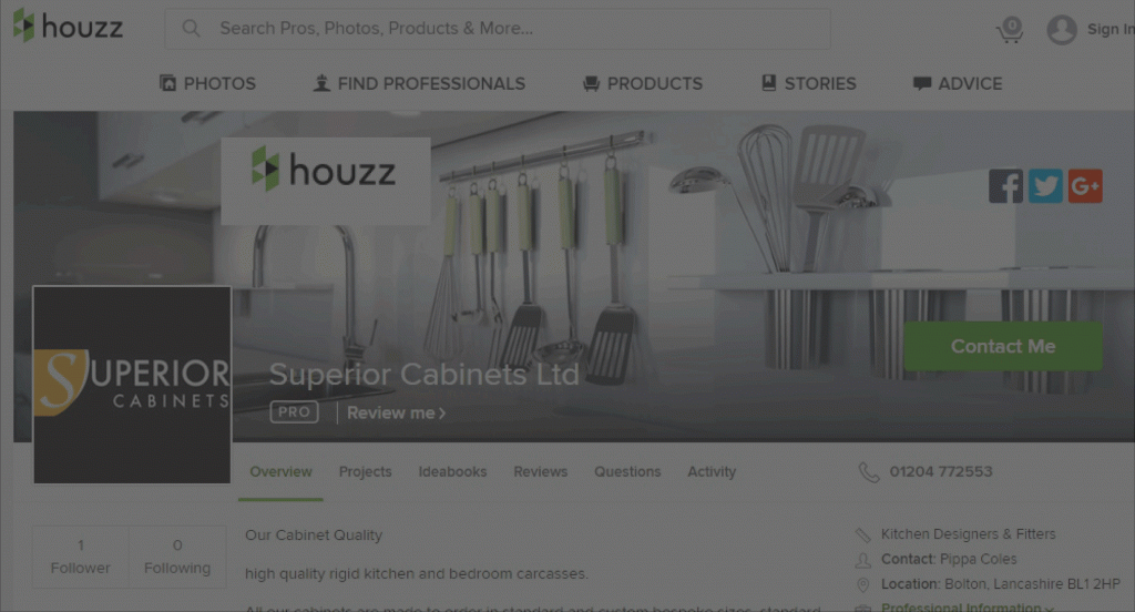 Houzz Designer Portal Website